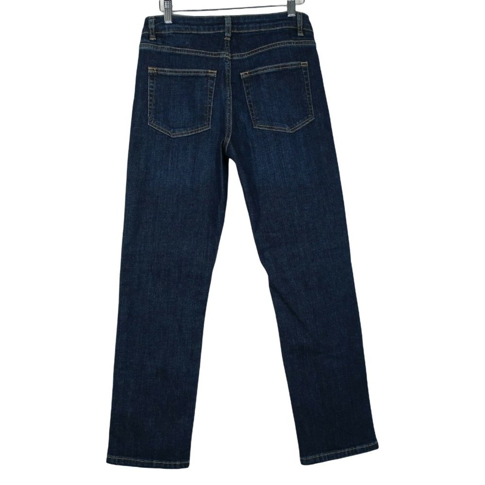Maje NWT Jeans Dark Wash Blue 5 Pocket Logo Pants 36 4 - Picture 2 of 5